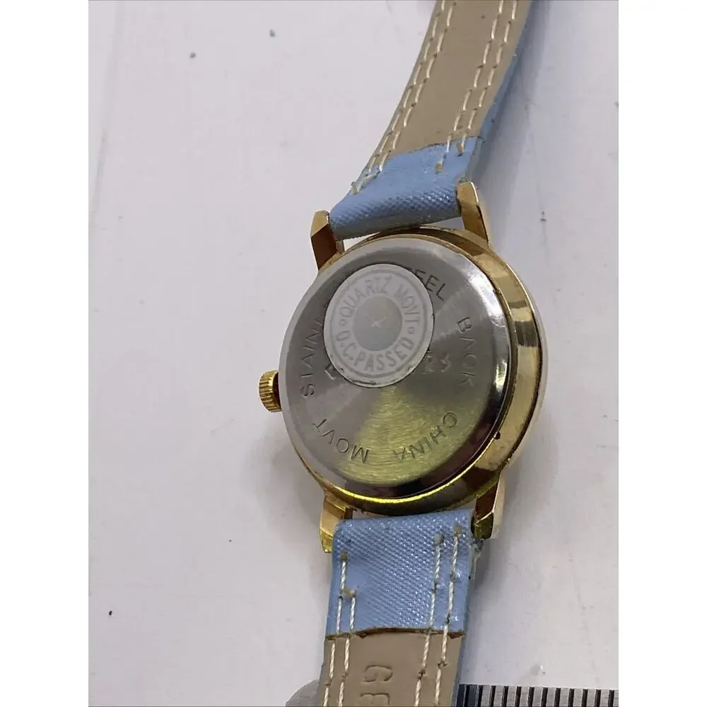 Vintage Caesars Palace Casino Watch Gold Tone Blue Watch New Battery